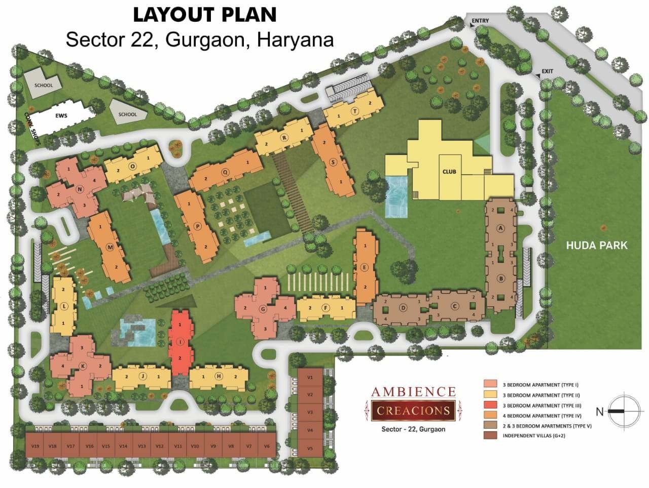 Layout plan of Ambience Creacions beside HUDA Park